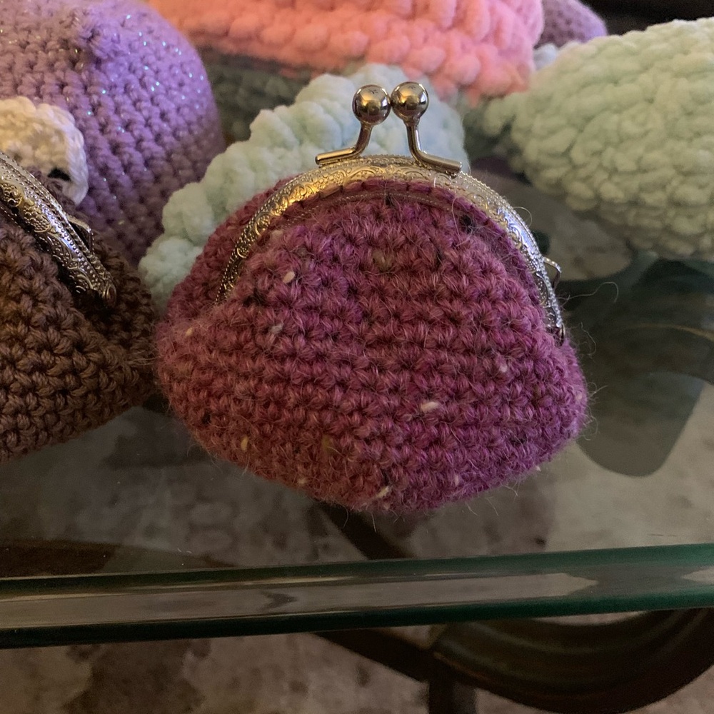 Handcrafted Purple Crochet Coin Purse